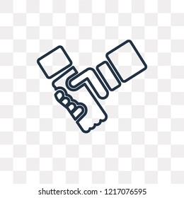 Handshake vector outline icon isolated on transparent background, high quality linear Handshake transparency concept can be used web and mobile