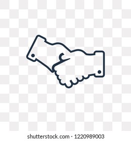 Handshake vector outline icon isolated on transparent background, high quality linear Handshake transparency concept can be used web and mobile