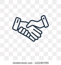 Handshake vector outline icon isolated on transparent background, high quality linear Handshake transparency concept can be used web and mobile