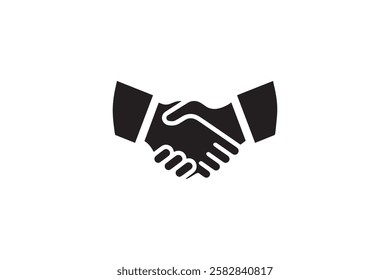 handshake vector silhouette isolated in white background