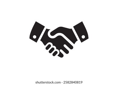 handshake vector silhouette isolated in white background