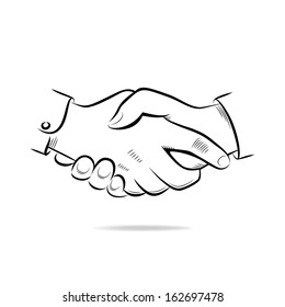 Hand Drawn Sketch Illustration Handshake Stock Vector (Royalty Free ...