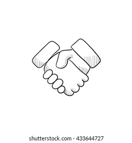 Handshake  vector sketch icon isolated on background. Hand drawn Handshake  icon. Handshake  sketch icon for infographic, website or app.