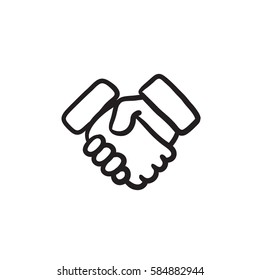 Handshake  vector sketch icon isolated on background. Hand drawn Handshake  icon. Handshake  sketch icon for infographic, website or app.
