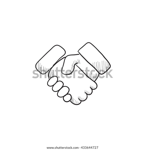 Handshake Vector Sketch Icon Isolated On Stock Vector (Royalty Free ...