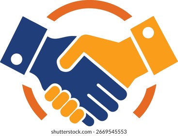 Handshake Vector Symbol partnership flat design.
