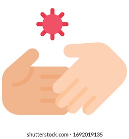 Icono de diseño plano e ilustración vectorial de símbolo de virus