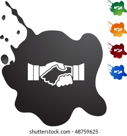 Handshake web button isolated on a background.