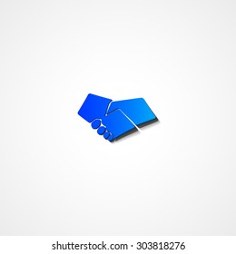 Handshake web icon on white background 