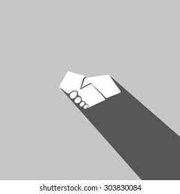 Handshake web icon on white background 