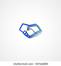 Handshake web icon on white background 
