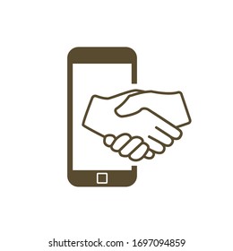 Handshake web icon. Online business. Vector.