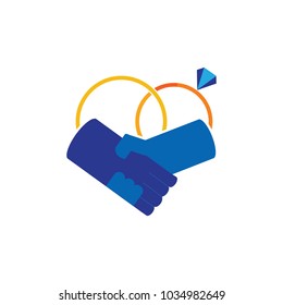 Handshake Wedding Logo Icon Design
