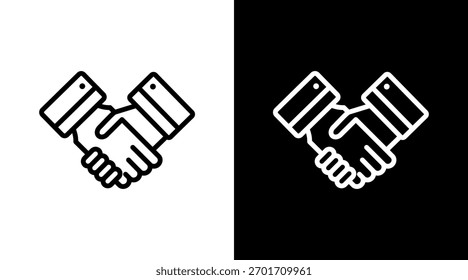 Handshake White Icon Set Design
