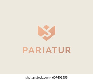 Handshake, wings, crown, flower vector logo. Deal, partnership logotype. Premium team icon symbol