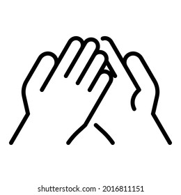 Handshake wrestle icon. Outline handshake wrestle vector icon for web design isolated on white background