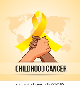 handshake with yellow ribbon. vector illustration