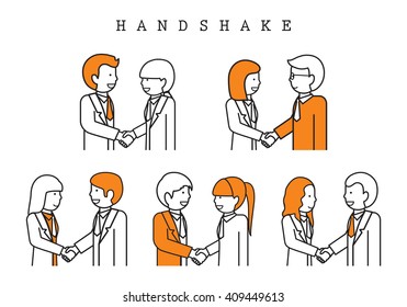 Handshake-Isolated On White Background-Vector Illustration,Graphic Design.