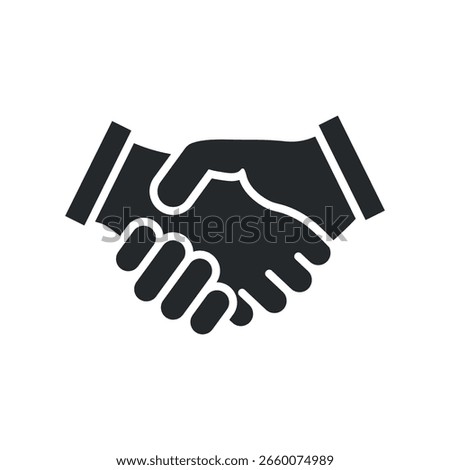 Handshakes icon. Black vector illustration.
