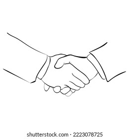 Handshake.Symbol de asociación. Ilustración vectorial dibujada a mano.
