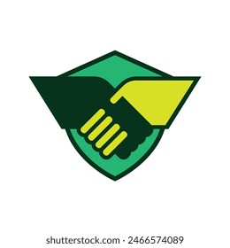 handshaking abstract logo symbol vector