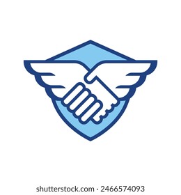 handshaking abstract logo symbol vector