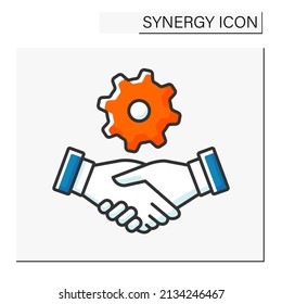 Handshaking Color Icon. Deal Between Partners. Community Involvement. Synergy Concept. Isolated Vector Illustrations