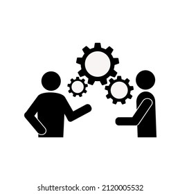 handshaking, gear, task relations icon. Element of business icon for mobile concept and web apps on white background