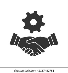 Handshaking Glyph Icon. Deal Between Partners. Community Involvement. Synergy Concept.Filled Flat Sign. Isolated Silhouette Vector Illustration