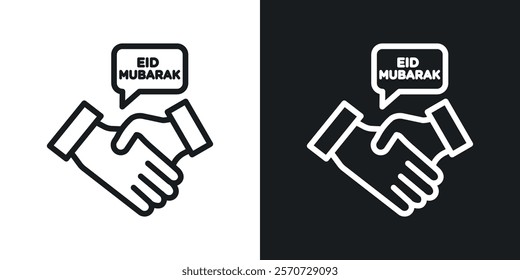 Handshaking icons set vectors on white background.