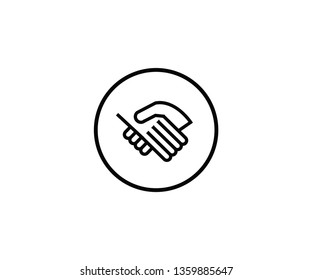 Handshaking symbol friendly icon cooperation partnership 
