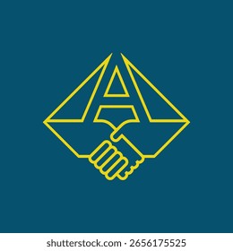handshaking vetor abstrato logotipo moderno