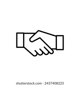 Handshaking Vector Line Icon Illustration.