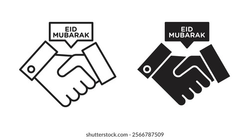 Handshaking vector line icon illustration
