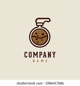 Handsinitizer Lab Coffee Logo Design Vector Illustration