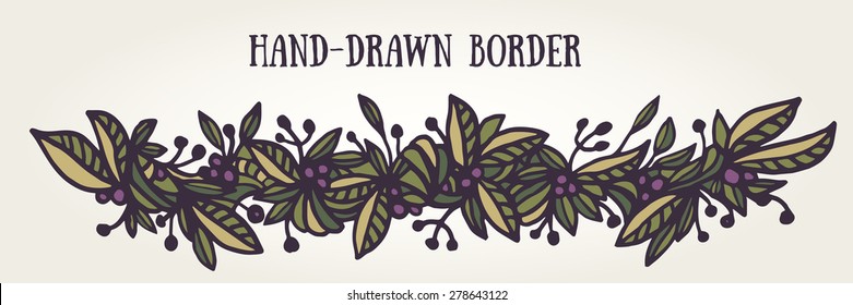Handsketched floral border. Great for invitations, greetings, save the date cards