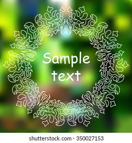 Hand-sketched mandala on blurred background. Suitable for ads, signboards, menu and web banner designs