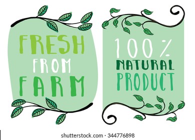 Hand-sketched typographic elements. Vegan product labels. Suitable for ads, signboards, packaging and identity and web designs.