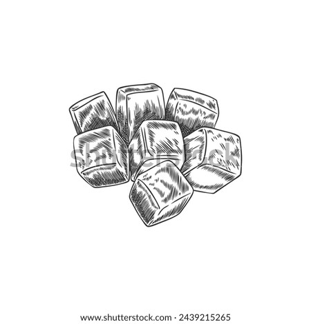 Hand-sketched vector illustration of ice cubes, ideal for refreshing drink and cold beverage themes. Stock photo © 