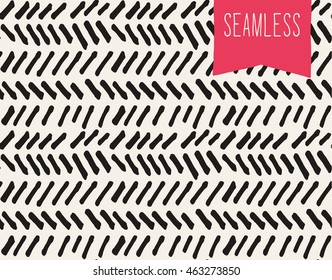 HandSketched Vector Seamless Pattern. Artistic pattern inspired by wild nature. Tileable abstract background. Repeating geometric texture.