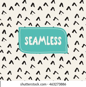 HandSketched Vector Seamless Pattern. Artistic pattern inspired by wild nature. Tileable abstract background. Repeating geometric texture.