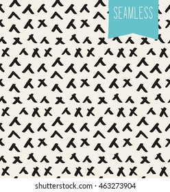 HandSketched Vector Seamless Pattern. Artistic pattern inspired by wild nature. Tileable abstract background. Repeating geometric texture.