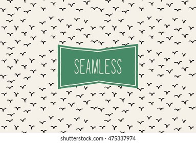 HandSketched Vector Seamless Pattern. Artistic pattern inspired by wild nature. Tileable abstract background. Repeating geometric texture.