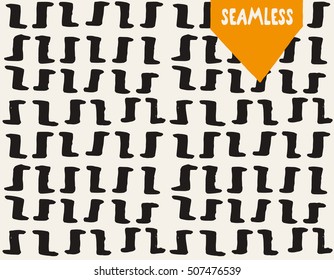 HandSketched Vector Seamless Pattern. Artistic pattern inspired by wild nature. Tileable abstract background. Repeating geometric texture.