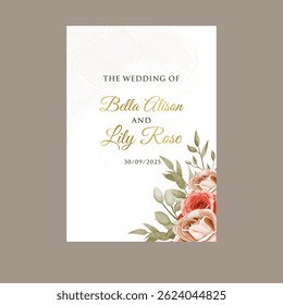 
Hand-sketched wedding card featuring venue illustration or custom artwork.and anniversary flower card