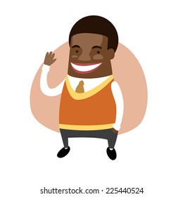 Handsome african american man vector illustration