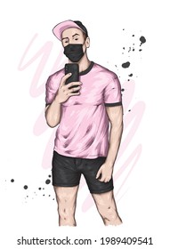 Handsome athletic guy in stylish clothes. Fashion and style, clothing and accessories.