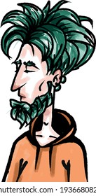 handsome bearded man with hairstyle