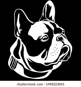 Handsome Black French Bulldog Logo. This is Frenchie Series in Black White style.