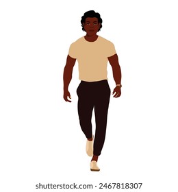 Handsome black man in elegant art style vector